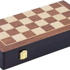 Engelhart Schaakspel Inklapbaar 38,5 Cm Hout Bruin/wit 33-delig