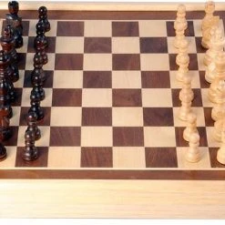 Engelhart Games- Schaakspel Ingelegd- Speelveld 40 X 40 Cm-Hoogte Koning 77 Mm