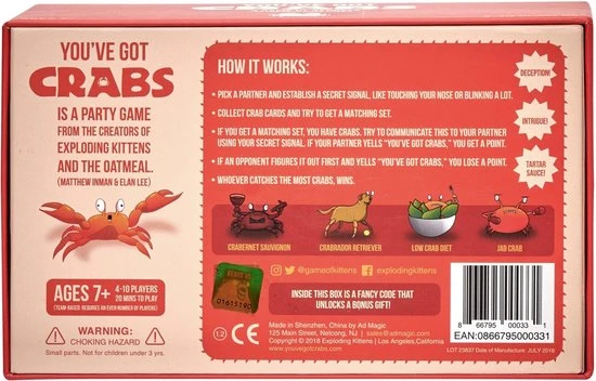 Exploding Kittens You've Got Crabs - Engelstalig Kaartspel - Afbeelding 5