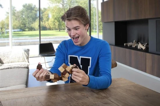 Longfield IQ Puzzel, Hout, Kubus Slang - Afbeelding 2