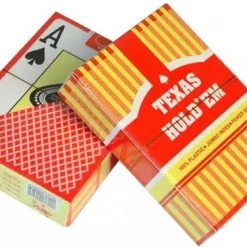 Texas Hold'em - Professionele 100% Plastic Pokerkaarten | 100% Waterdicht | Speelkaarten | Kaartspel | Poker | Officiële Afmetingen Van Pokerkaarten | Rood