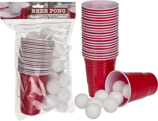 Out Of The Blue Beer Pong Kunststof Bekers En Ballen 37-delig - Afbeelding 5