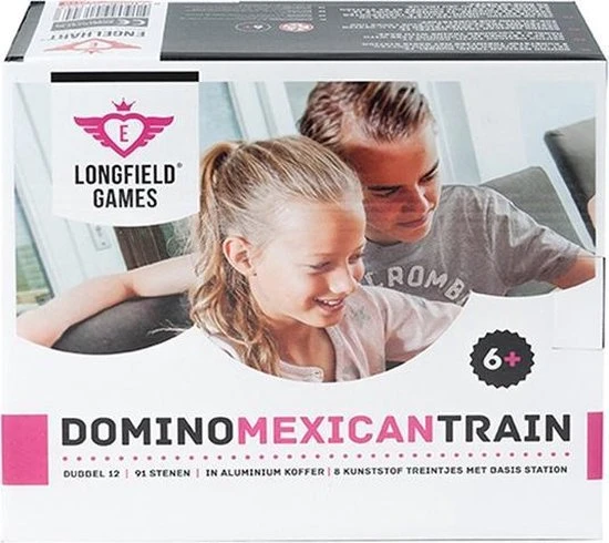 Longfield Games Domino Mexican Train Dubbel 12 Actiespel In Aluminium Koffer