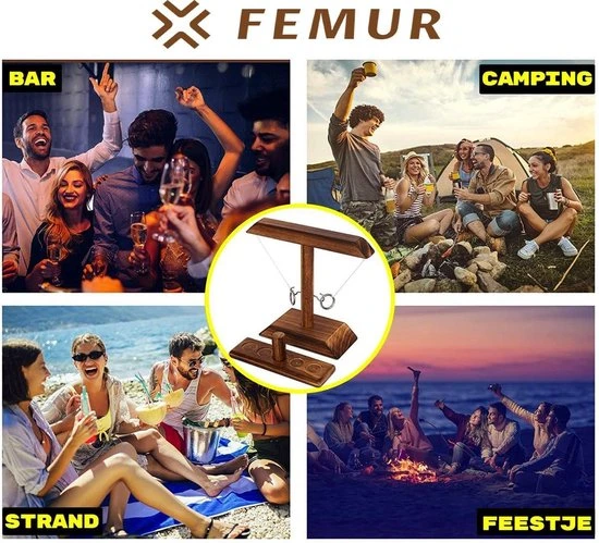 Femur Ring Toss Game Inclusief 2 Shotglaasjes - Drank Spelletjes Gezelschapsspel Drankspel TikTok Ring Gooien Shot Spel - Ringtoss - Afbeelding 4