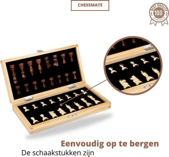 Qproducts Chessmate Inclusief Ebook Magnetisch Schaakspel Schaakbord Schaakbord Met Schaakstukken Schaakset Schaakspellen Schaakspel Hout Volwassenen Schaakborden Kinderen - Afbeelding 7