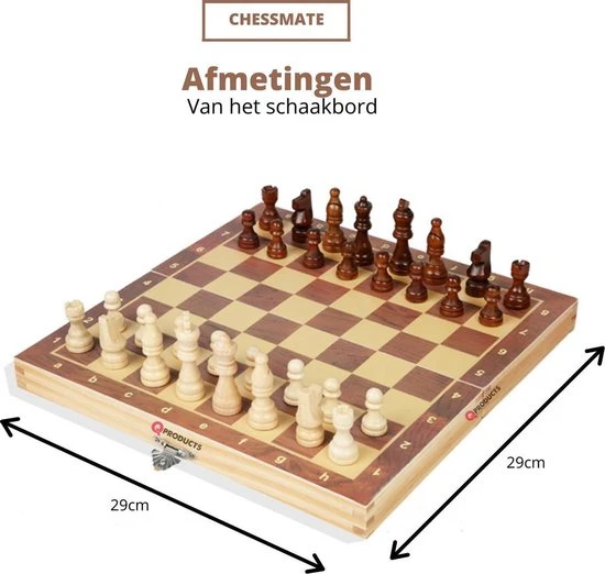Qproducts Chessmate Inclusief Ebook Magnetisch Schaakspel Schaakbord Schaakbord Met Schaakstukken Schaakset Schaakspellen Schaakspel Hout Volwassenen Schaakborden Kinderen - Afbeelding 8