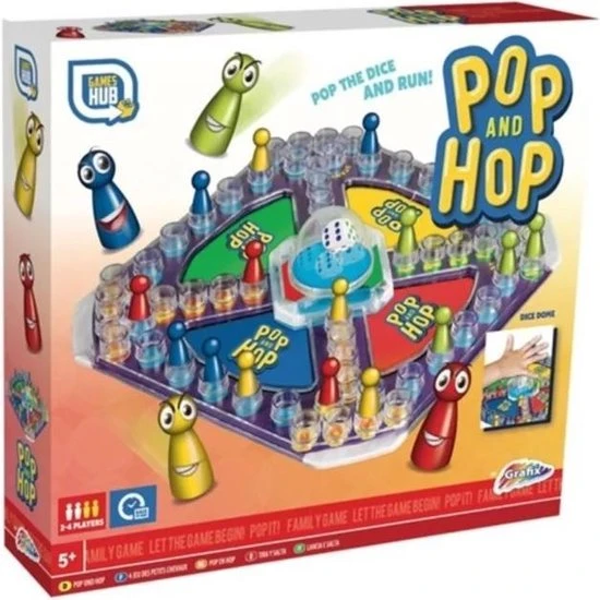 Pop En Hop - Mens Erger Je Niet Variant - Bordspel Voor Kinderen | Grafix - Afbeelding 5