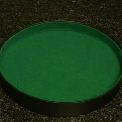 Diceshop Yathzeebord |Dobbelpiste Dobbelbak Rond Zwart Vinyl Met Groen Vilt 26cm