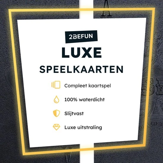 2BEFUN Waterdichte Kaarten - Zwart - Luxe Kaartspel - Speelkaarten - Pokerkaarten - Drankspel - Cadeau Voor Man/vrouw - Afbeelding 6