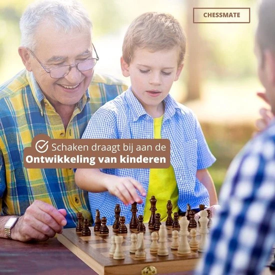Qproducts Chessmate Inclusief Ebook Magnetisch Schaakspel Schaakbord Schaakbord Met Schaakstukken Schaakset Schaakspellen Schaakspel Hout Volwassenen Schaakborden Kinderen - Afbeelding 3