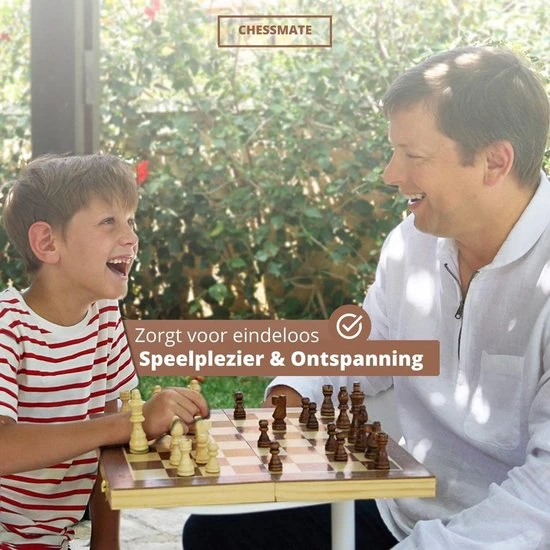 Qproducts Chessmate Inclusief Ebook Magnetisch Schaakspel Schaakbord Schaakbord Met Schaakstukken Schaakset Schaakspellen Schaakspel Hout Volwassenen Schaakborden Kinderen - Afbeelding 4