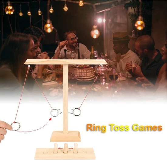 VG Deals Ring Toss Game | Drank Spelletjes | Drinking Game | Shots Party Game | Let S Get Drunk | Behendigheid Spel | Ringwerpen | Vrienden Spel | Gezelligheids Spel | Cafe Spel | 2 Persoons | Houten Drinkspel | Ring Gooien - Afbeelding 3