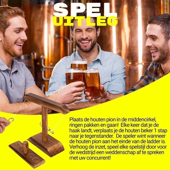 Merkloos Drankspel Ring Toss Game - Do Or Drink -gezelschapsspel - Shot Spel