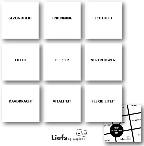 Liefsoppapier.nl Kernwaarden Set - Waarden Spel - Coachtool - Werkvorm - Liefs Op Papier - Afbeelding 2