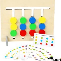 Van Theo Schuifspel - Hout - Logisch Denken - Puzzel - Auto - Kleuren En Vormen - Spel Voor Onderweg