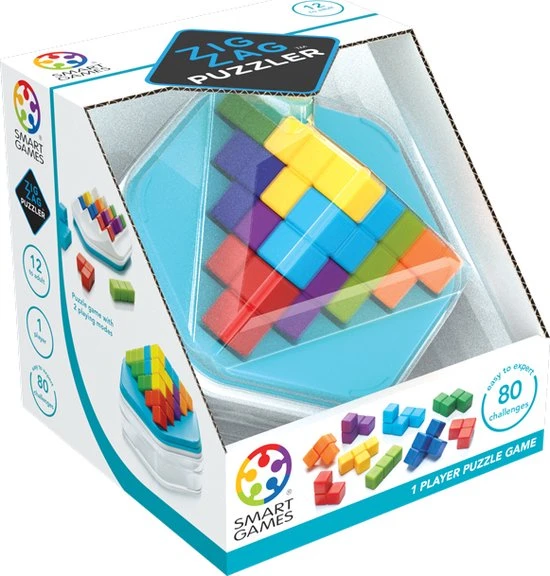 SmartGames - Zig Zag Puzzler - 80 Opdrachten - 3D Puzzel - Ruimtelijk Inzicht