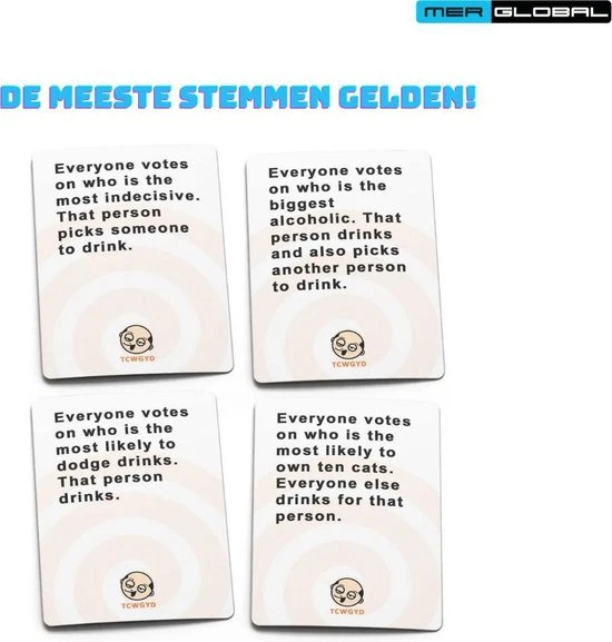 M.E.R. Global These Cards Will Get You Drunk - Kaartspel - Drankspel - Spellen Voor Volwassenen - Set Kaarten - Afbeelding 4
