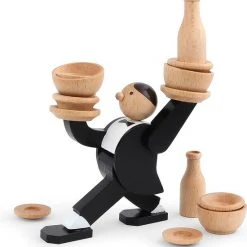 Kikkerland Gezelschapsspel Don't Tip The Waiter - Stapelspel - Laat De Ober Niet Omvallen - Evenwichtsspel - Spelletje - Beheers Je Balans - Bezigheid - Familiespel - Leuk Voor Kids Vanaf 6 Jaar