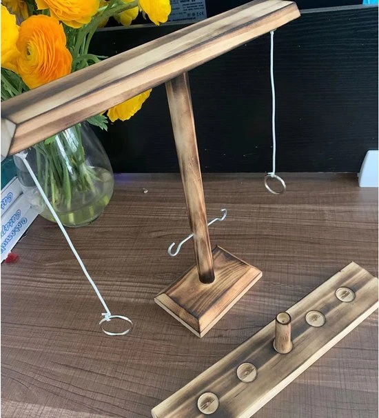 VG Deals Ring Toss Game | Drank Spelletjes | Drinking Game | Shots Party Game | Let S Get Drunk | Behendigheid Spel | Ringwerpen | Vrienden Spel | Gezelligheids Spel | Cafe Spel | 2 Persoons | Houten Drinkspel | Ring Gooien - Afbeelding 2