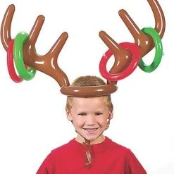 Merkloos Kerstspel Rendier Ringwerpen - Kerst - Opblaasbaar