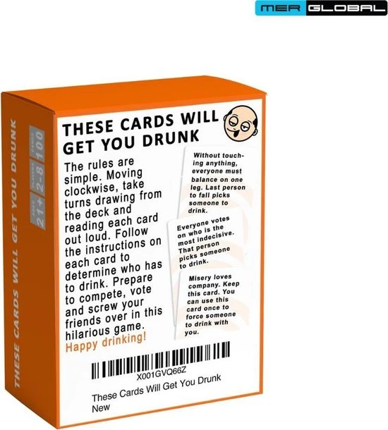 M.E.R. Global These Cards Will Get You Drunk - Kaartspel - Drankspel - Spellen Voor Volwassenen - Set Kaarten - Afbeelding 2