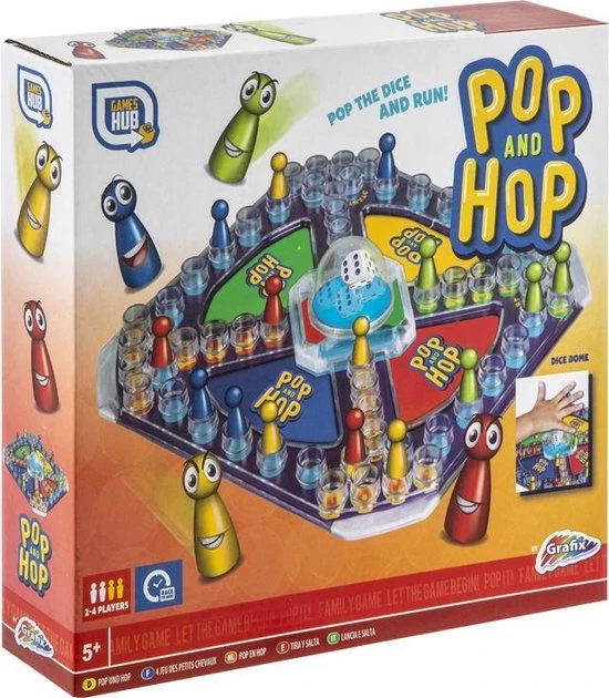 Pop En Hop - Mens Erger Je Niet Variant - Bordspel Voor Kinderen | Grafix - Afbeelding 6