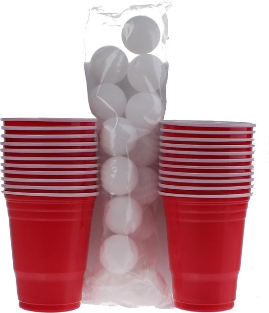 Out Of The Blue Beer Pong Kunststof Bekers En Ballen 37-delig