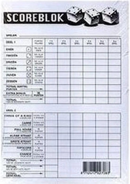 Haza 4x Scoreblok Yahtzee - Afbeelding 2